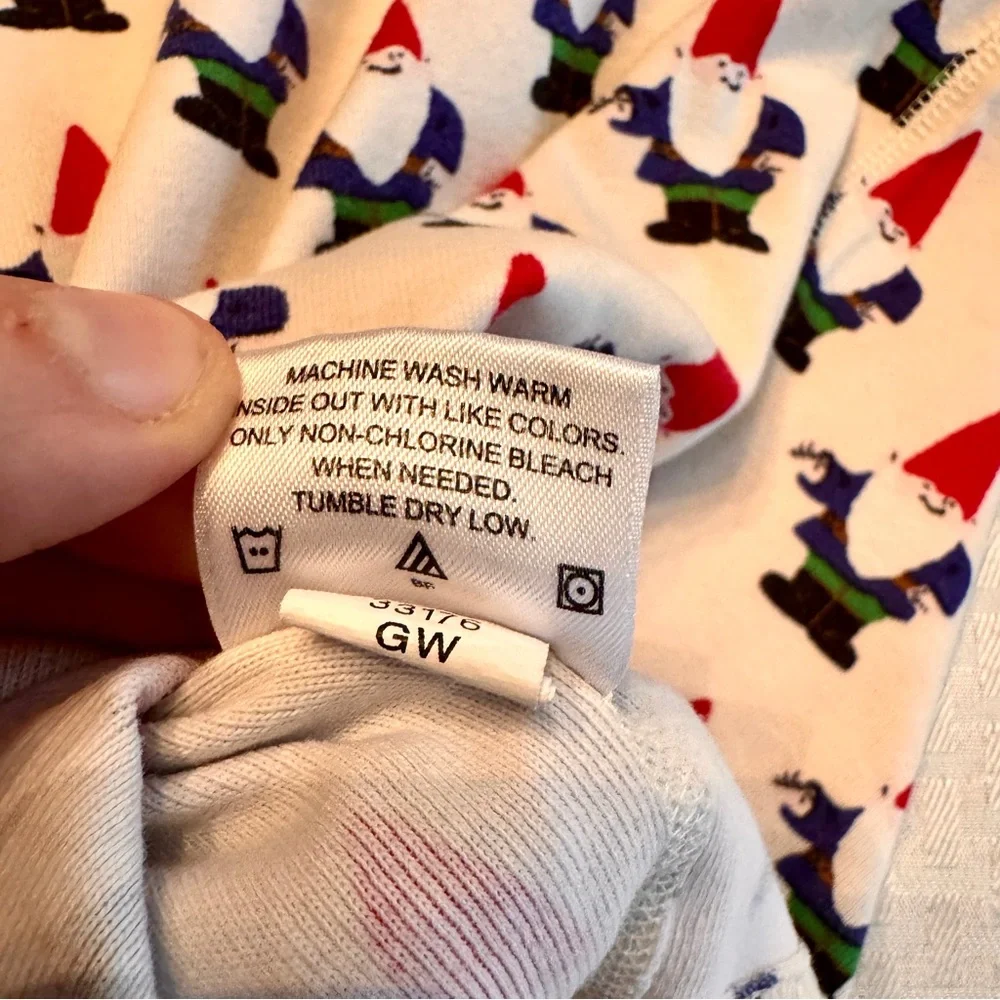 Hanna Andersson Gnome Organic Cotton Pajama Top Size 6‎ Red White